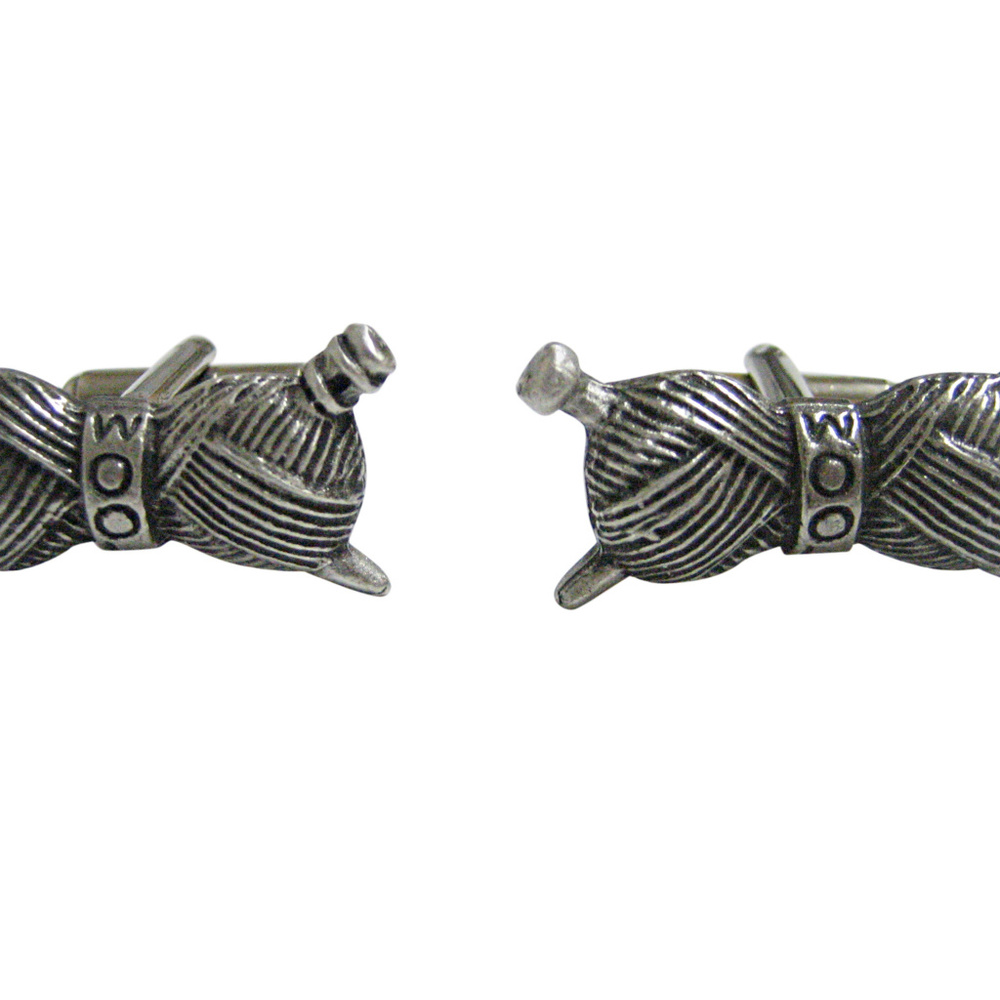 Knitting Wool Yarn Pendant Cufflinks